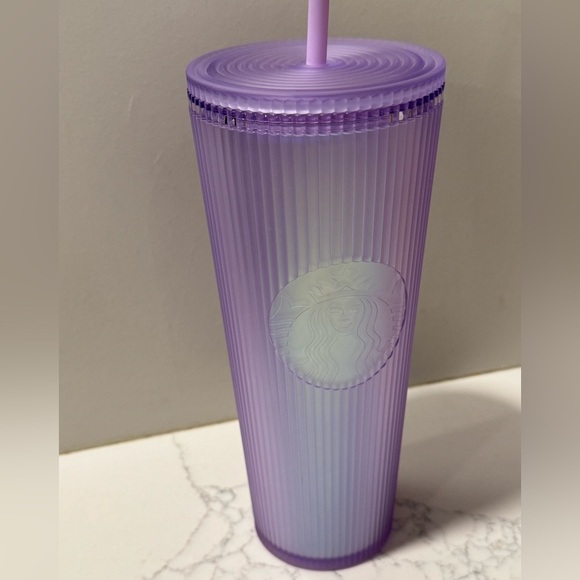 Starbucks Fall 2023 Lilac Aurora Iridescent Pleated Soft Touch Tumbler 24oz - Picture 9 of 10